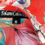 Tolani Pink & Blue Poppy‎ Floral Kimono Poncho Woven Top Size Medium Red Photo 10