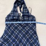 Princess Polly  Laraline Halter Navy Plaid Check Mini Dress Women's Size 6 Photo 9