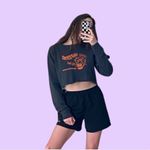 Brandy Melville John Galt dark gray ‘club inferno’ long sleeve crop top Photo 3