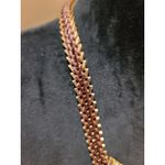 Women's Gold Statement Bib Necklace Chevron Pendant Lobster Clasp Jewelry Design Brown Photo 5