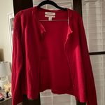 Ellen Tracy Vintage Red Knit Cardigan Sweater Photo 0