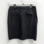 Sandro Designer Denim Jean Knee Skirt Pencil Washed Black Size 12 cotton Photo 2