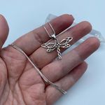 Dragonfly Sterling Silver Necklace, Spiritual Silver Photo 3