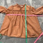 Kara Thoms Blouse Small Prairie Cottage Ruffle Boho Coastal Feminine Flowy Brown Photo 8