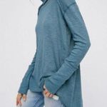 Free People We the Free teal mock neck open back long sleeve ribbed top Photo 0
