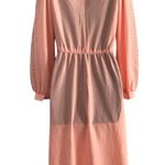 Vintage Peach JCPenney Long Sleeve Dress, 1980s Spring Dress Sz 4 or Small Photo 4