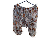 butterfly newspaper print poof sleeve blouse White Size M Photo 1