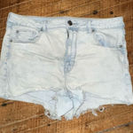 American Eagle light wash super hi-rise cutoff 14 shortie shorts Photo 0