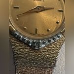 Bulova Ladies Watch Vintage Genuine Diamonds Gold Electro Bracelet Gold Dial Photo 5