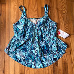 Avenue  NWT Women's Blue Multi Swimsuit Tankini Top Size  28 Photo 0