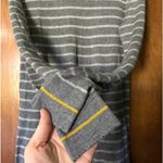 Philosophy  cashmere blend long sleeved strip sweater dress size M gray and gold Photo 5