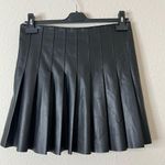 Social Tourist Black Faux Leather Pleated Mini Skirt Size Medium Photo 3