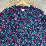 J. Crew Factory Women’s Popover Plaket Blouse Top Longsleeve Floral Multicolor S Pink Photo 5