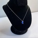 Heart September Birth Month Crystal Pendant Sterling Silver Necklace 💙💎 Blue Photo 1