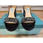 Betsey Johnson Blue SB-Mari Dressy Heels Black Rhinestones Size 5 Wide NIB Photo 4