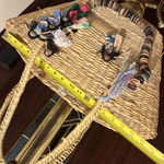 Vintage Woven Straw Basket Handbag Tote Bag Photo 10