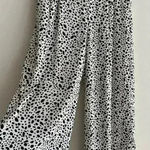 ZARA Dalmatian Print Pleated Wide Leg Cropped Trouser Culottes in White, Med Photo 0