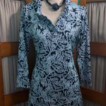 La mer luxe Fonda Stylish Blue, and White long Blouse Blue Size M Photo 0