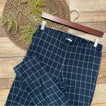 J.Jill Womens Pants Blue Windowpane Plaid Pull On Cotton Stretch Size 6 Photo 0