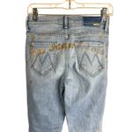 MOTHER Denim Jeans Women Light Wash Star Embellished Straight Leg Blue Size 25 Photo 14
