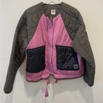 Free People Out of Left Field Jacket Pink and Green size Large Photo 4
