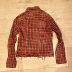 Current/Elliott current elliott tella plaid raw edge long sleeve button down shirt Photo 3