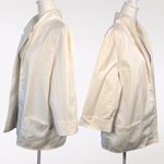 Vintage Off White Cotton Blend Open Front Blazer Jacket Size Medium Photo 3
