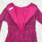 Eliza J  Hot Pink Sequin Long‎ Sleeve Mini Dress Formal Cocktail Party Size 6 New Photo 9