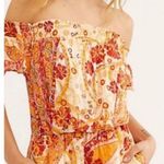 Free People NWT  Carmen Jumpsuit Off Shoulder Floral Wide Leg Size Small Bohemian Photo 1