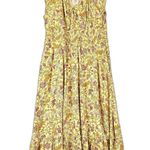 Old Navy  Waist Defined Short Sleeve Printed Midi Dress Size XL Yellow Floral Photo 0