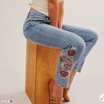 Free People  Jackie Driftwood Embroidered Jeans Photo 2