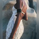 ZARA  Boho-Chic Ivory Crochet Midi Dress – V-Neck & Spaghetti Straps Size Large Photo 2