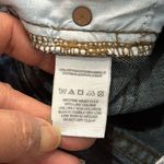 Free People FP  Womens Jean Shorts Button Fly Distressed Raw Hem Blue Denim Sz 27 Photo 5