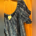 Knox Rose Knox‎ Rose Blue Tie-Dyed Eyelet Flutter Sleeve Off-the-Shoulder Top Size Large Photo 6