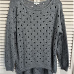 Maurice's Open Knit Sweater Gray Size Large Long Sleeve Boat Neck High/Low Photo 0