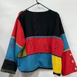 Vintage Earth, Sea & Sky 2x Lined Linen Blend Patchwork Art Jacket FLAWED Photo 1