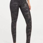 Spanx  Faux Leather Camo Leggings in Matte Black Camo Size Medium Photo 0