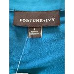 Fortune + Ivy  Blue Button-Front Short Sleeve Blouse – Size L NWT Photo 4