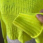 Abound  long sleeve cropped knit sweater, highlighter‎ yellow, size XXS Photo 1