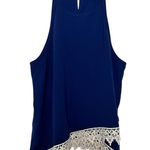 Rue 21 Blue Lace Dressy Style Sleeveless High Neck Blou… Photo 0