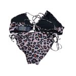 Blooming Jelly Leopard Print Bikini Set - Black and Brown Photo 1