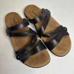 TAOS Leather Adjustable Strap Comfort Sandals Slides Women's Size 7 Black Photo 0