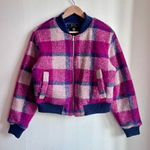 House of Harlow 1960 Plaid Wool Blend Bomber Jacket M Pink Size M Photo 0
