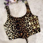 Zaful NEW  Leopard Print Scoop Neck Knotted Tankini Top Photo 4