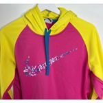 Nike ‎ Therma-Fit Women's Pink/Yellow Long Sleeve Athletic Hoodie ~M~ 454992-692 Photo 2