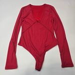 Free People  x Intimately FP Victoria Plunge Bodysuit In Garnet Rose Photo 2