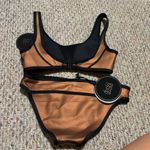 NWT Duskii Neoprene Ochre Bikini Amber Brown Bronze Metallic Set Photo 11