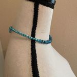 Women’s Bead Costume Necklace Beaded Blue Glass Choker Photo 5