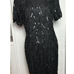 Vintage Stenay‎ Fully Beaded Floral Silk Dress Black Size 12 Cocktail READ DES. Photo 0