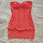 Charlotte Russe Y2K Coral Red Strapless Sweetheart Bubble Hem Bandeau S Small Photo 0